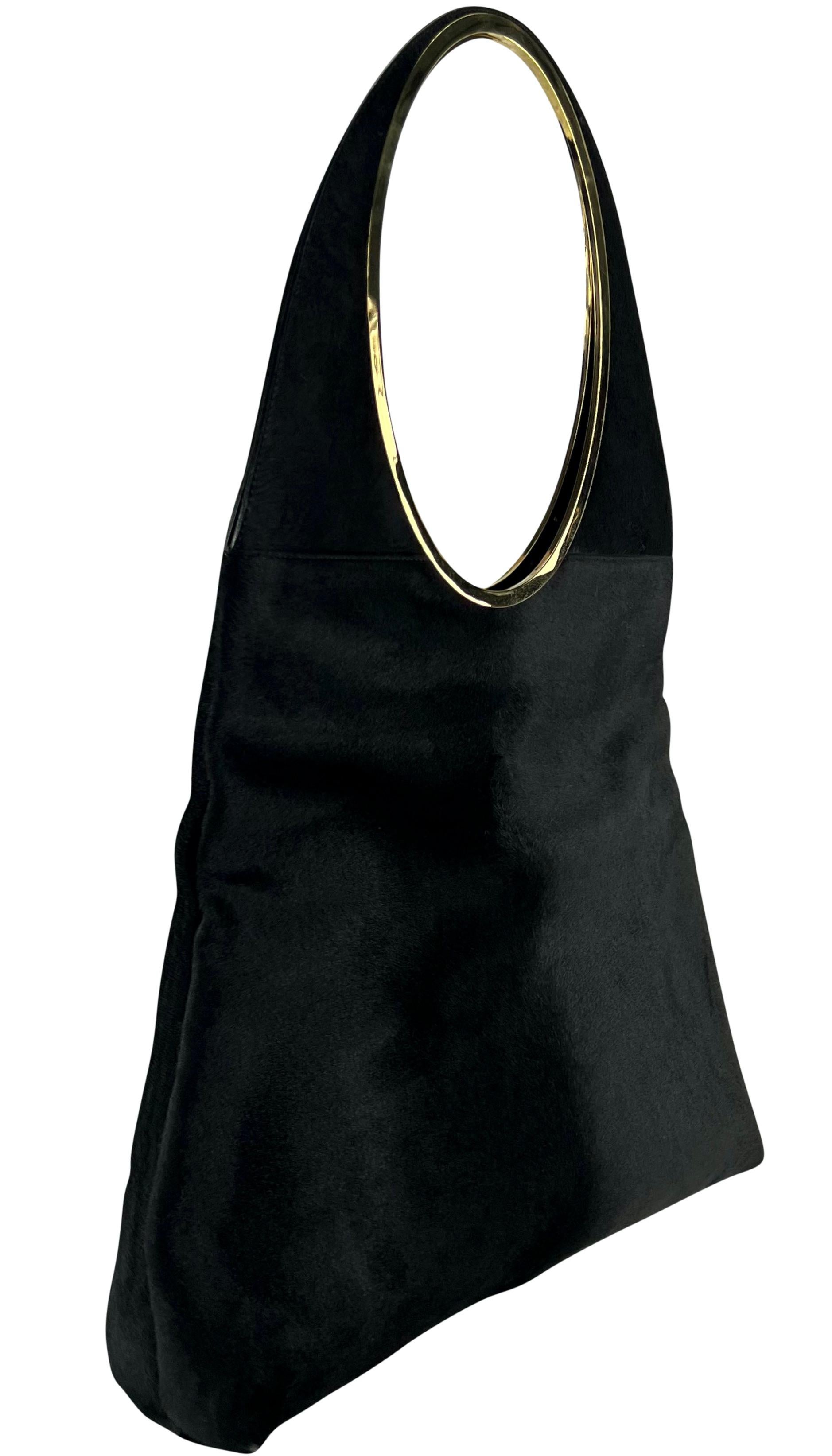 F/W 1996 Gucci by Tom Ford Black Pony Hair Oversized Runway Shoulder Bag For Sale 5