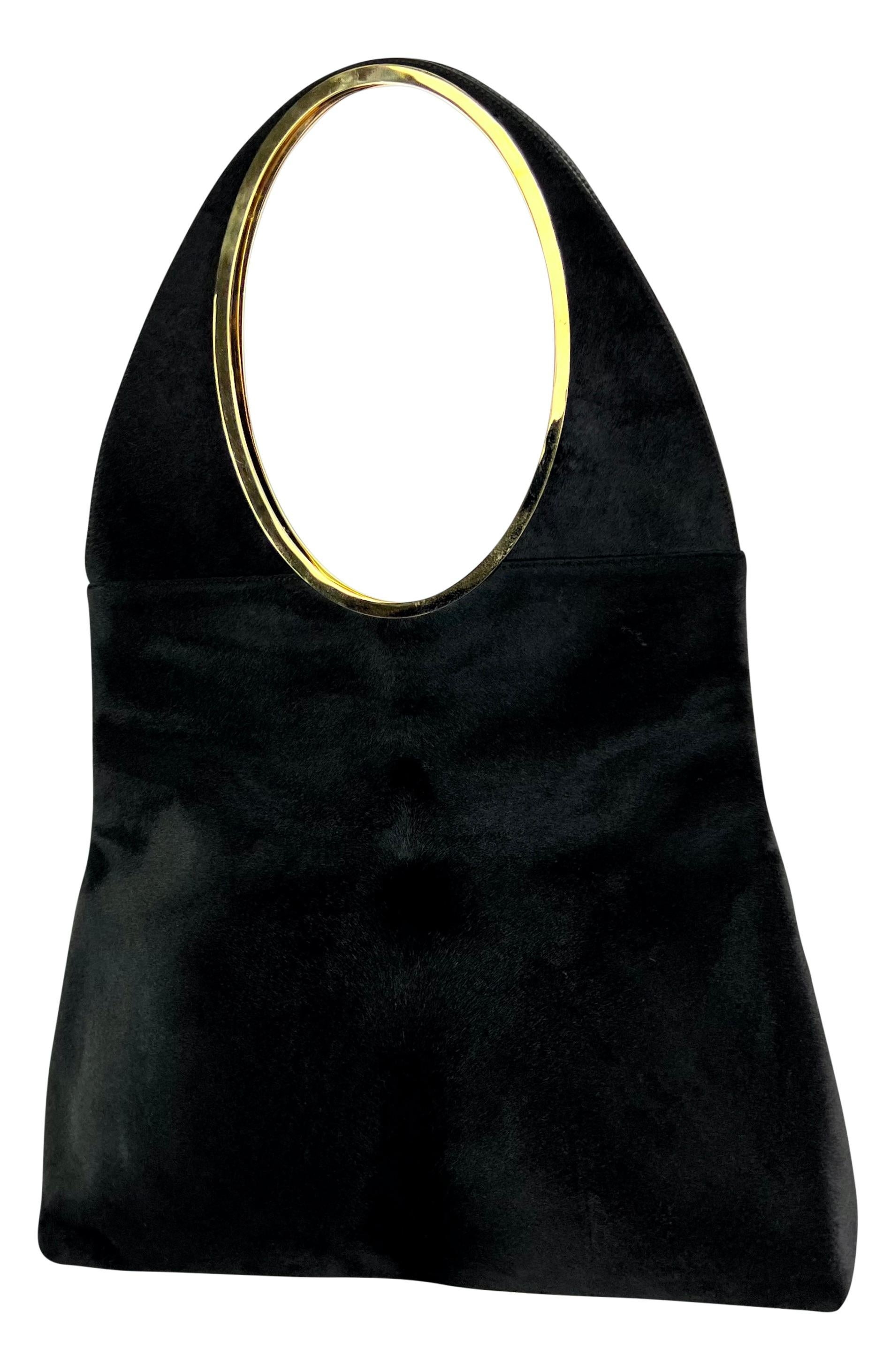 F/W 1996 Gucci by Tom Ford Black Pony Hair Oversized Runway Shoulder Bag For Sale 6