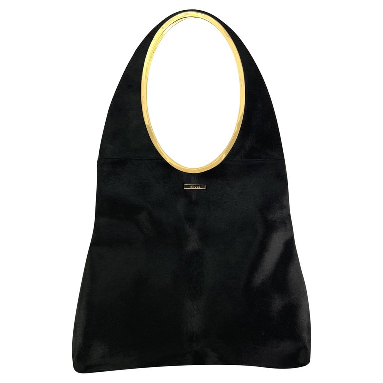 F/W 1996 Gucci by Tom Ford Black Pony Hair Oversized Runway 