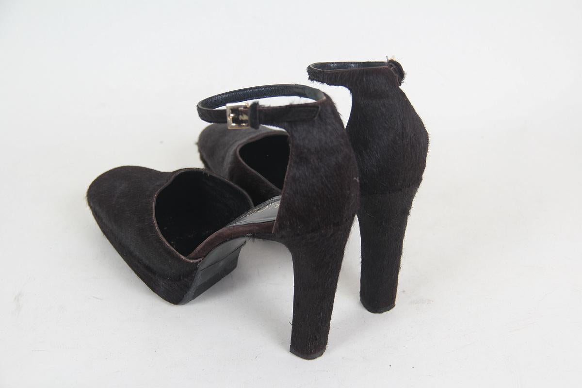 F/W 1996 Gucci by Tom Ford Brown Pony Hair (poils de poney)  Talons en vente 5