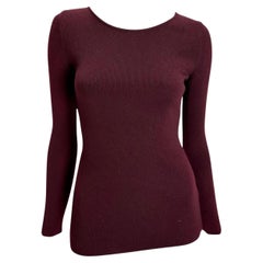 F/W 1996 Gucci by Tom Ford Burgundy Stretch Knit Wool Sweater Top