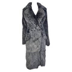 A/I 1996 Gucci by Tom Ford - Giacca da passerella grigia doppiopetto in shearling