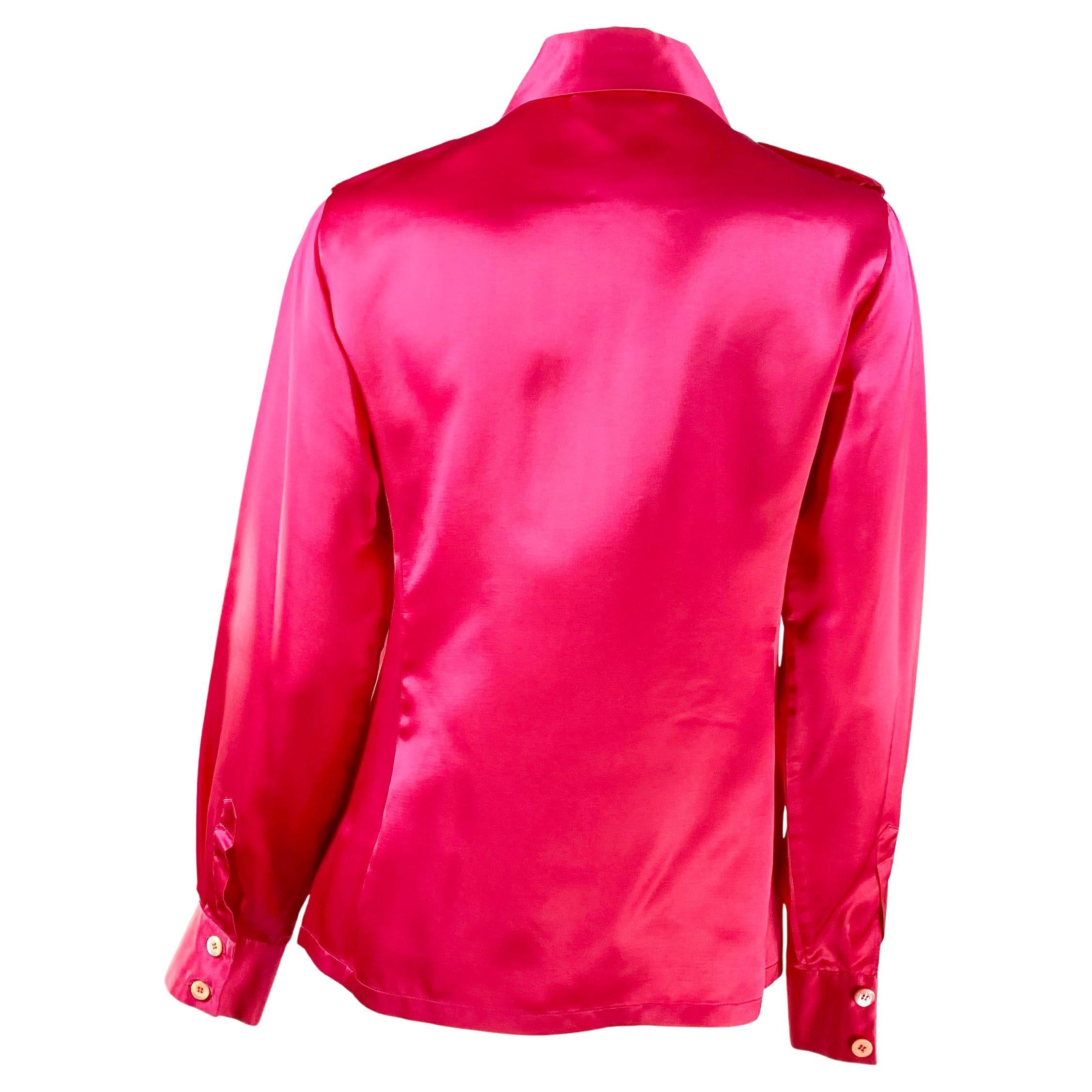 hot pink silk top