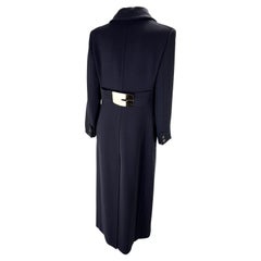 F/W 1996 Gucci by Tom Ford Navy Runway G Oversized Buckle Wool Trench Overcoat (Trench en laine avec boucles)
