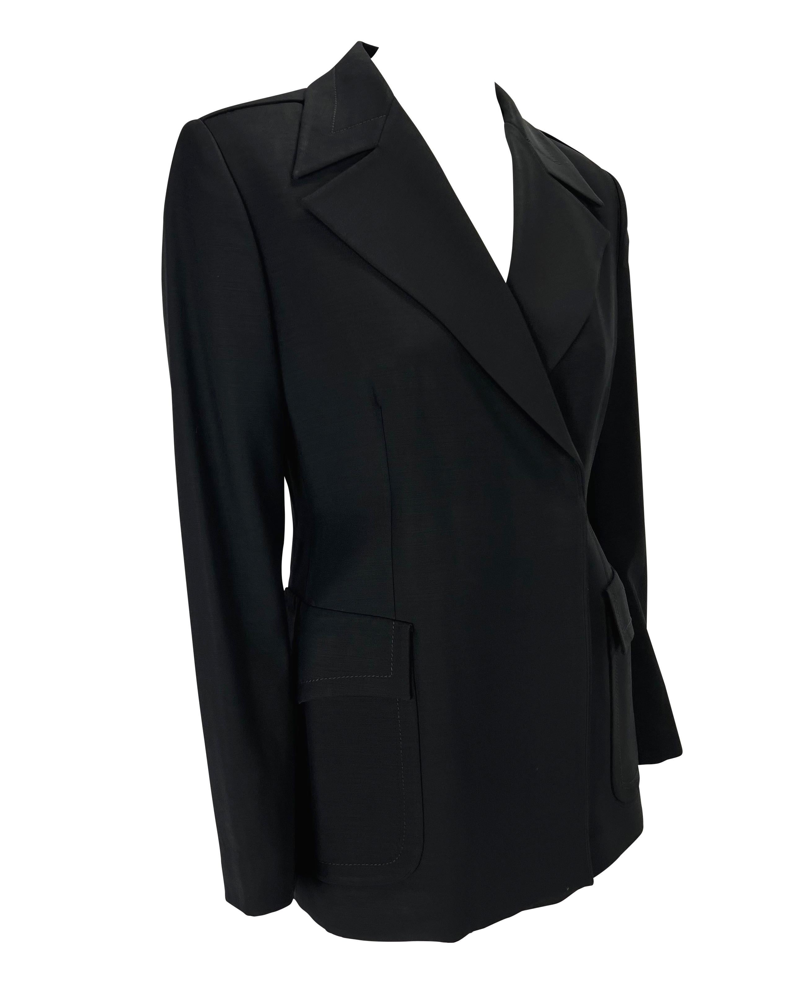 F/W 1996 Gucci by Tom Ford Navy Wool Epaulet Blazer Jacket 1