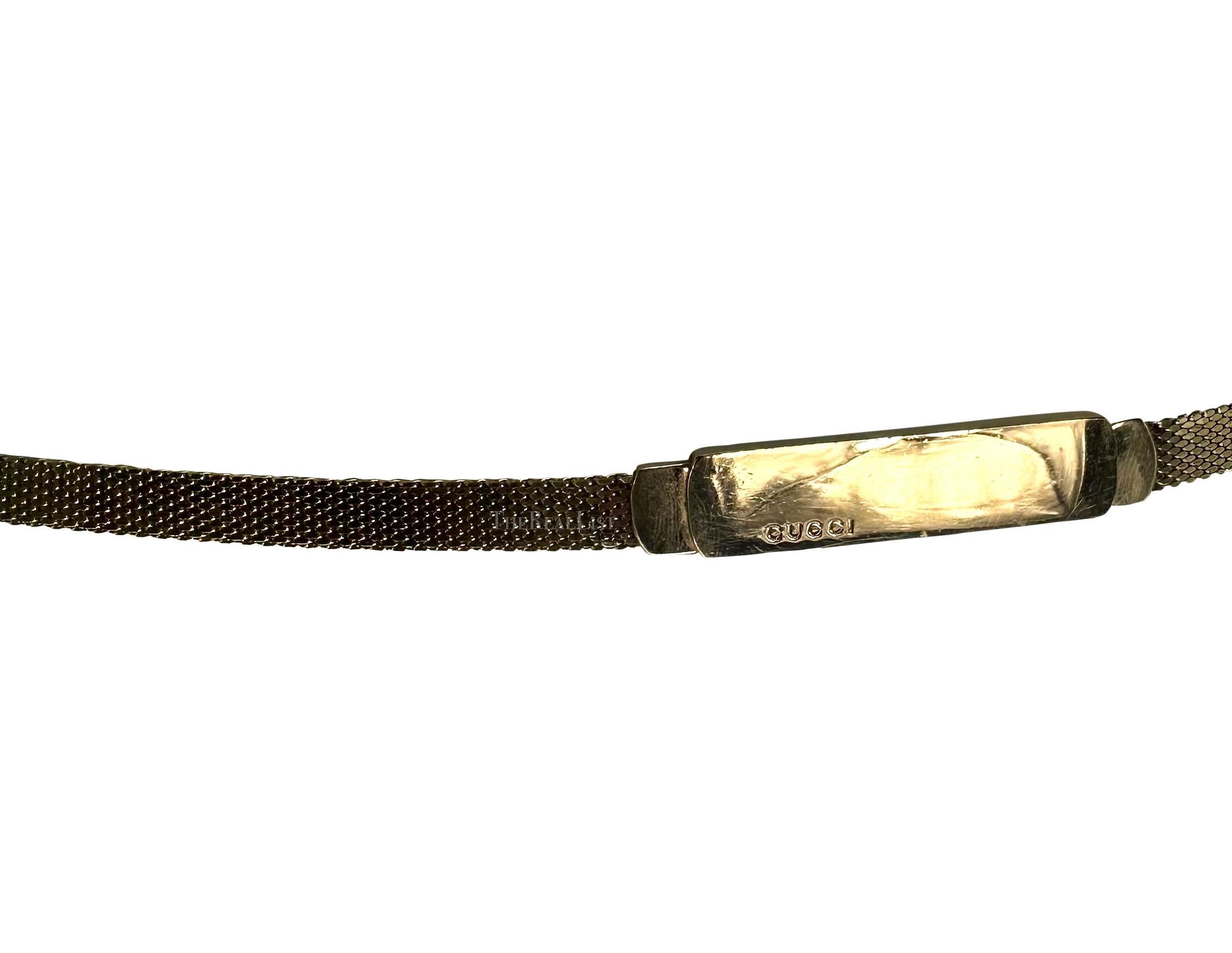 F/W 1996 Gucci by Tom Ford Runway Ad Gold Chain Thin Logo Buckle Belt In Good Condition In West Hollywood, CA