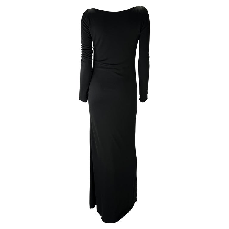 F/W 1996 Gucci by Tom Ford Runway Black Cutout Stretch Viscose Gown For ...