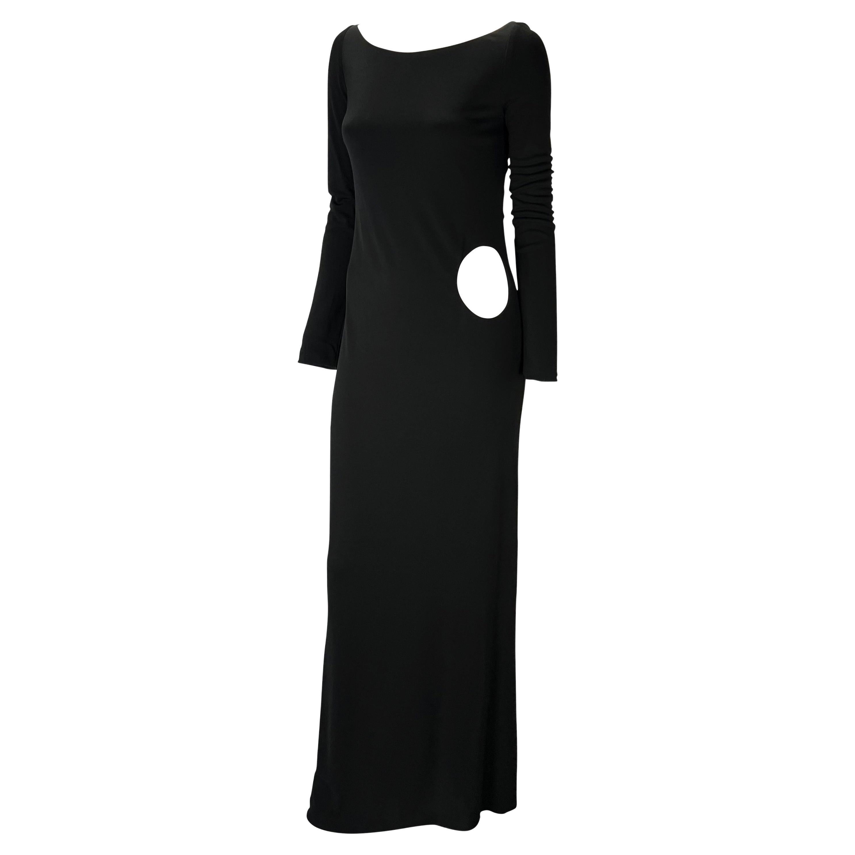 H/W 1996 Gucci by Tom Ford Laufsteg Schwarzes Kleid aus Stretch-Viskose mit Ausschnitt Damen