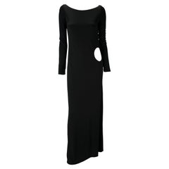 H/W 1996 Gucci by Tom Ford Laufsteg Schwarzes Kleid aus Stretch-Viskose mit Ausschnitt