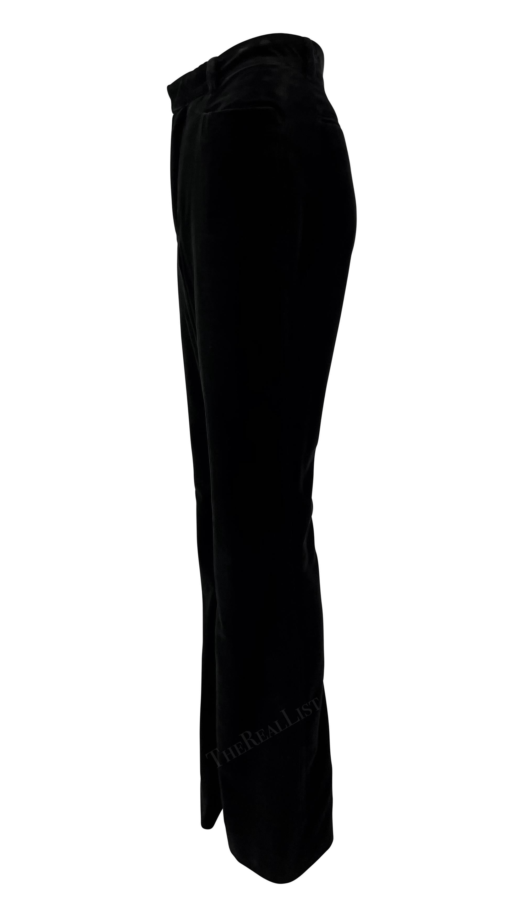 F/W 1996 Gucci by Tom Ford Runway Pantalones de esmoquin de terciopelo negro en Excelente estado para la venta en West Hollywood, CA