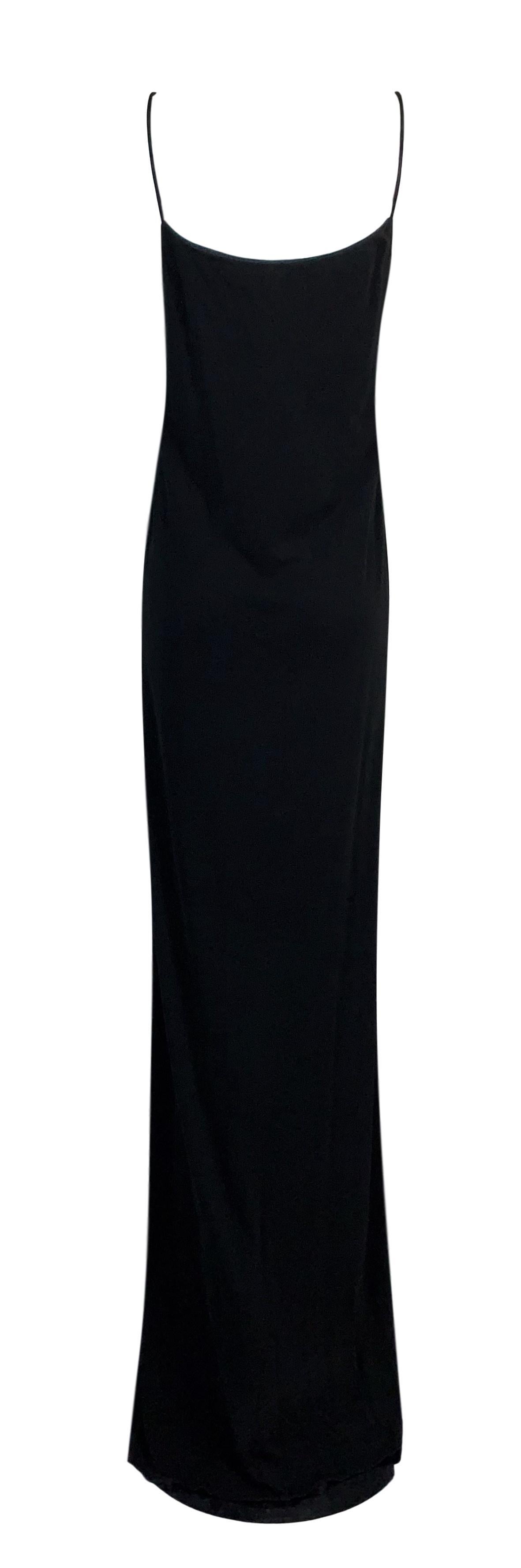 F/W 1996 Gucci Tom Ford Runway Black Cut-Out Sides Long Dress Gown In Good Condition In Yukon, OK