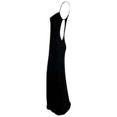 Vintage F/W 1996 Gucci Tom Ford Runway Black Cut-Out Sides Long Dress Gown