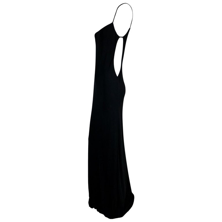 F/W 1996 Gucci Tom Ford Runway Black Cut-Out Sides Long Dress Gown at ...
