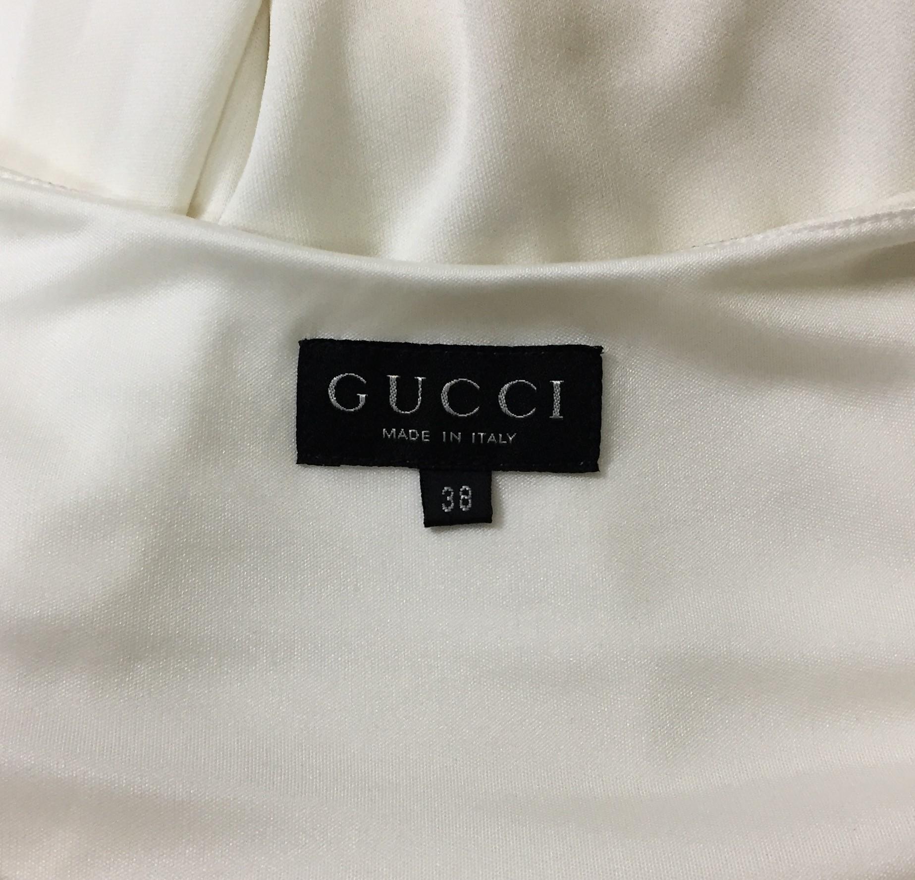 F/W 1996 Gucci Tom Ford Runway White Side Cut-Out Gown Dress In Good Condition In Yukon, OK