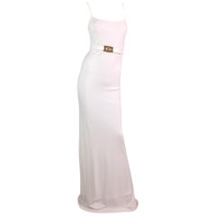 F/W 1996 Gucci Tom Ford Runway White Side Cut-Out Gown Dress