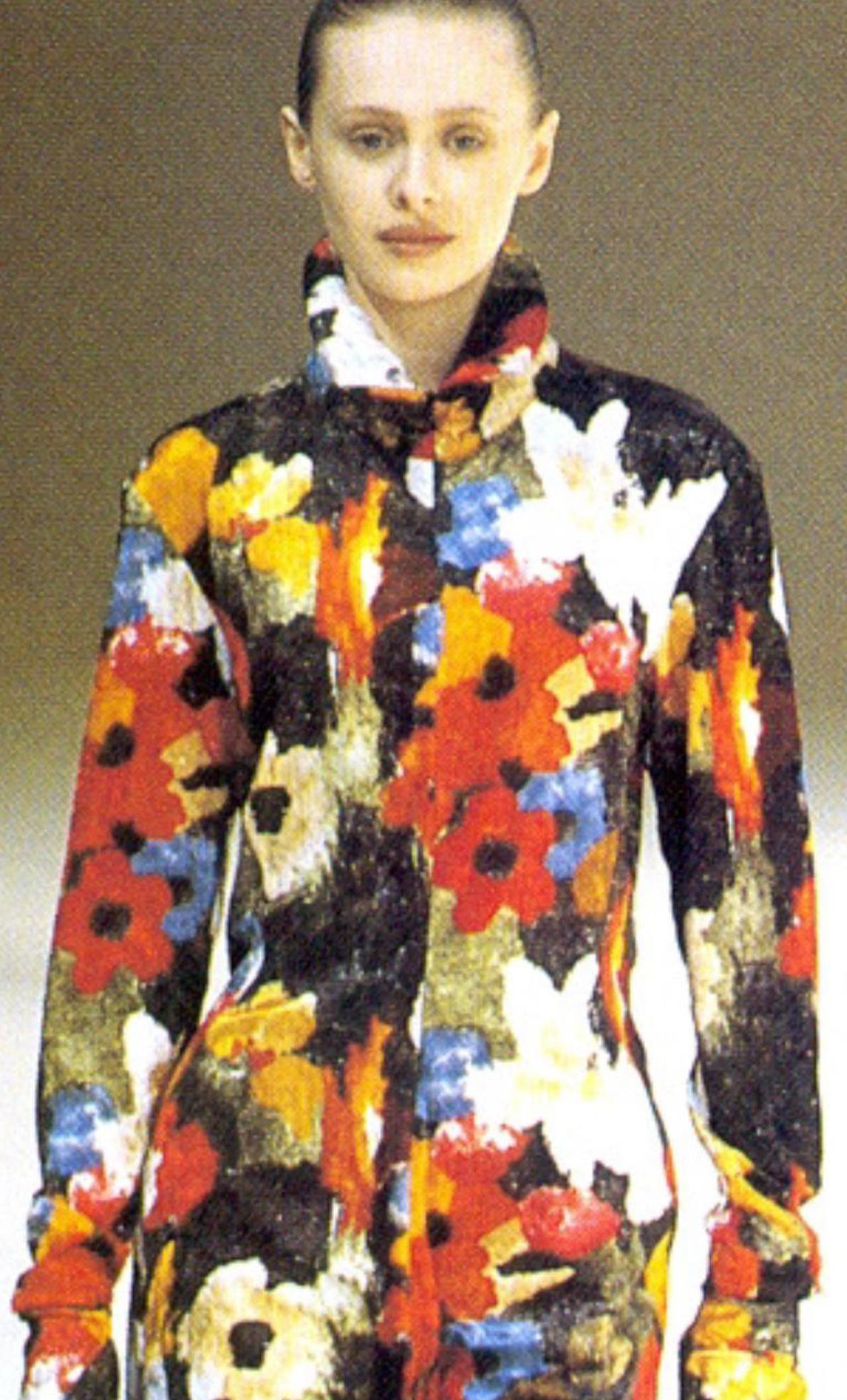 F/W 1996 Issey Miyake Velvet Floral Ensemble For Sale 1