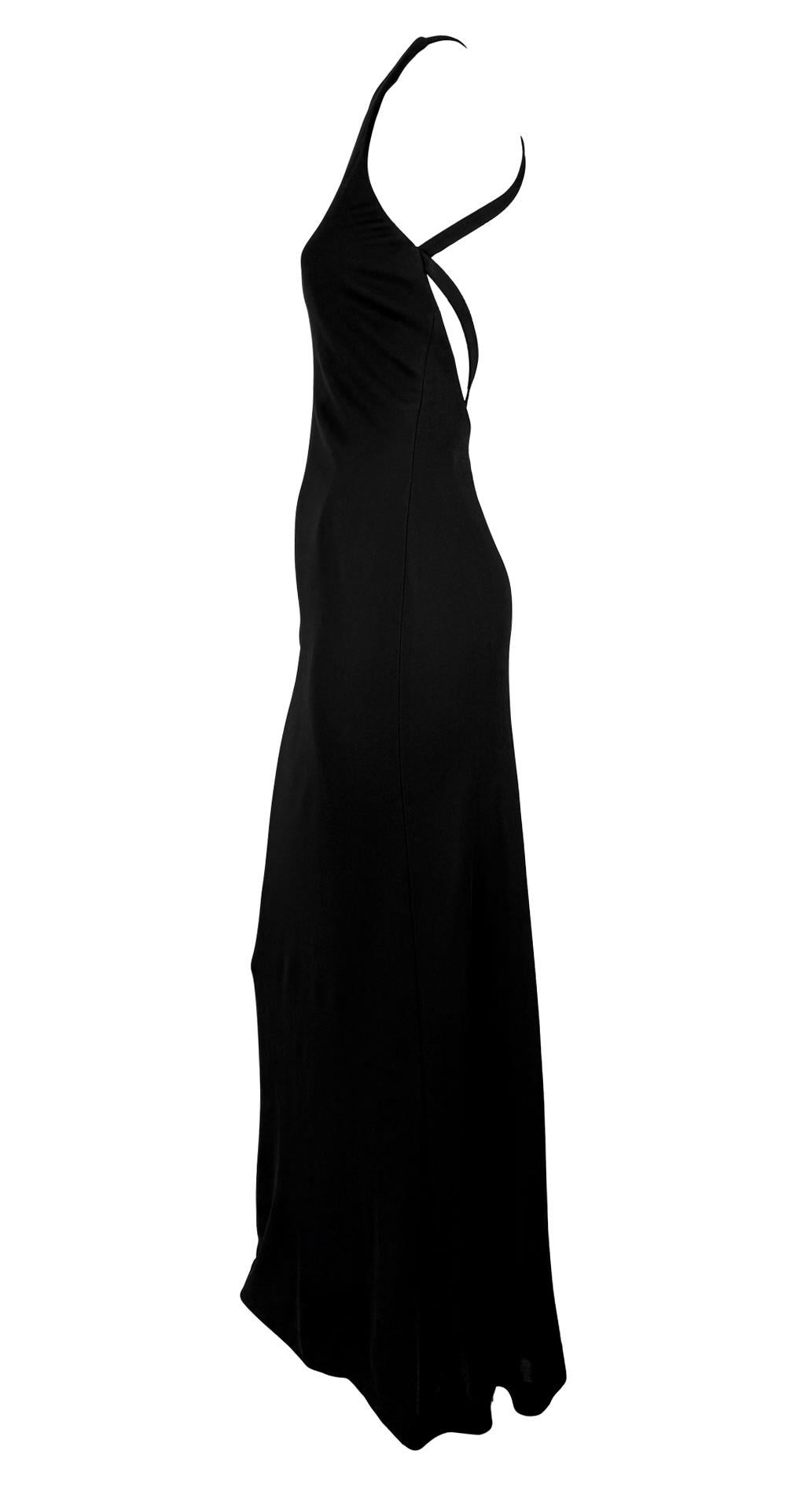 F/W 1996 Ralph Lauren Black Bodycon Backless Strap Evening Gown For Sale 7