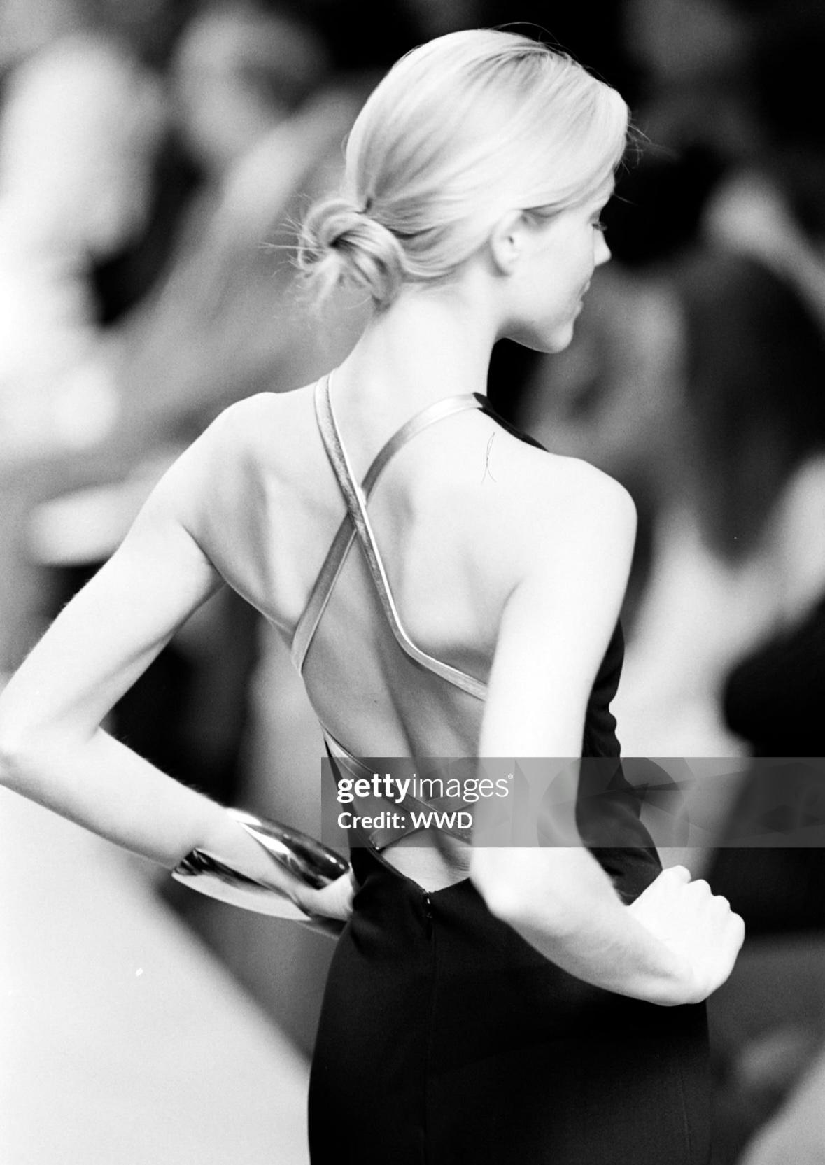 Women's F/W 1996 Ralph Lauren Black Bodycon Backless Strap Evening Gown For Sale