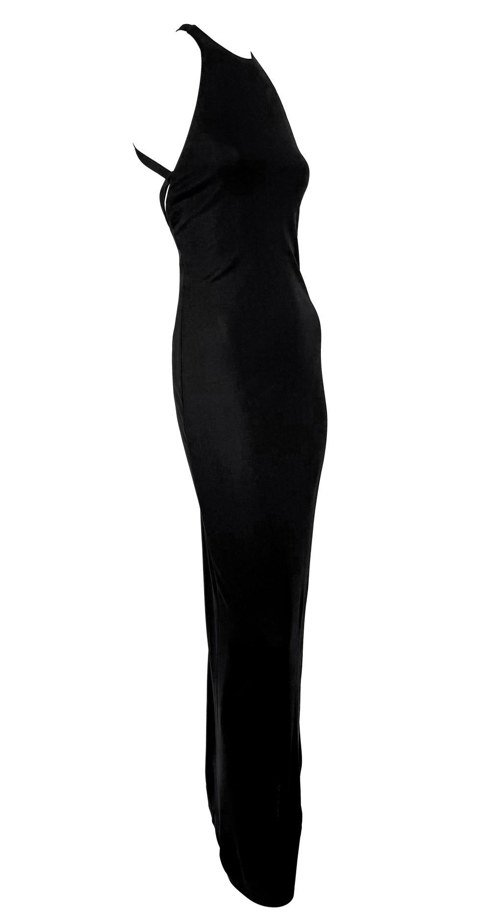 F/W 1996 Ralph Lauren Black Bodycon Backless Strap Evening Gown For Sale 2