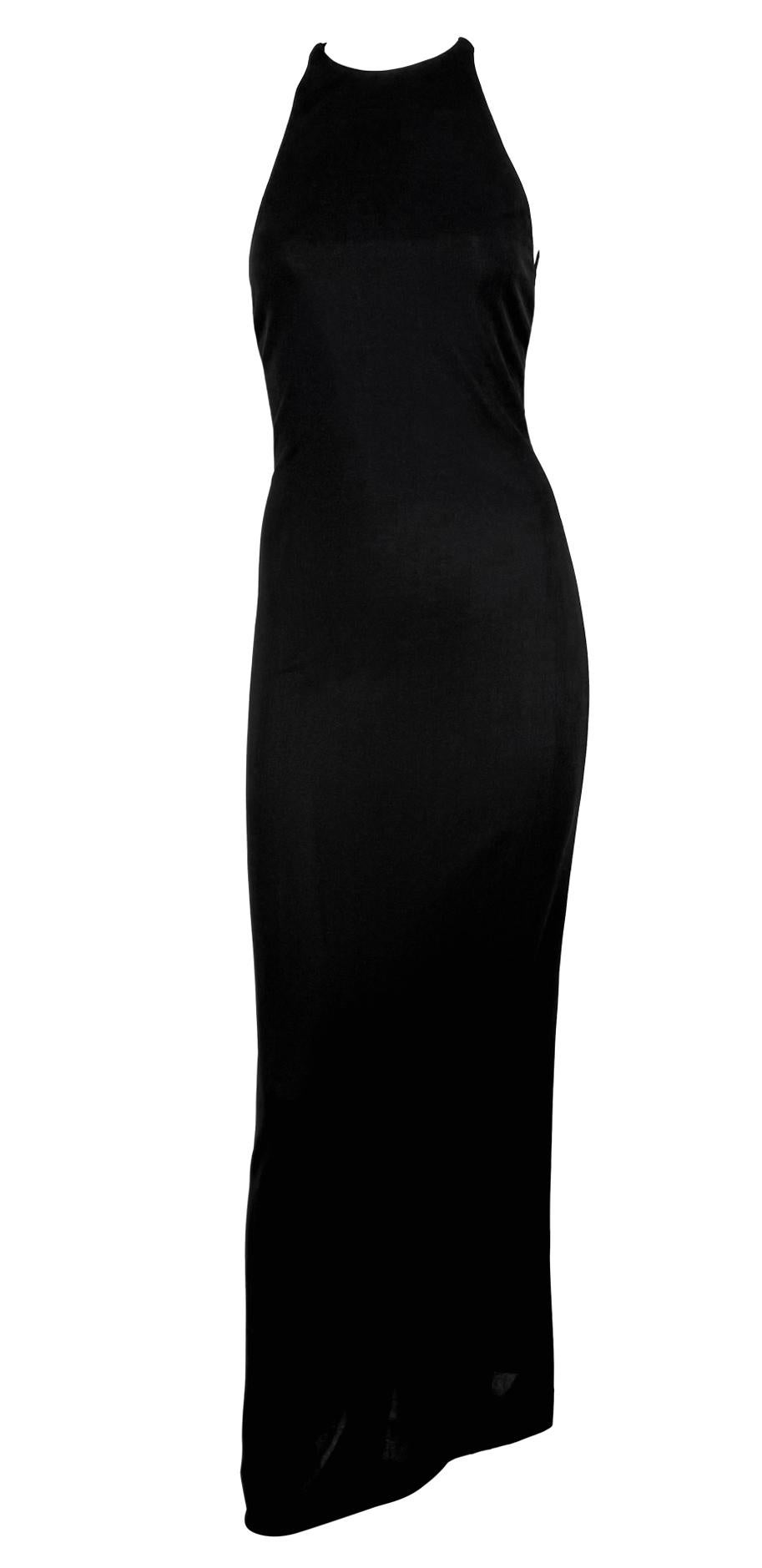 F/W 1996 Ralph Lauren Black Bodycon Backless Strap Evening Gown For Sale 5
