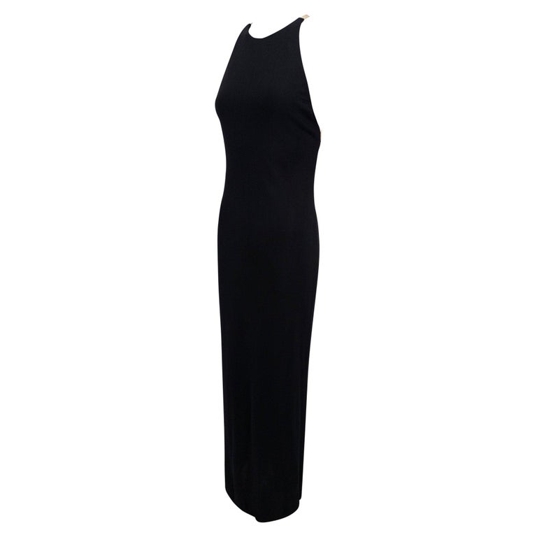 F/W 1996 Ralph Lauren Collection Prototype Black Stretch Leather Backless  Gown For Sale at 1stDibs