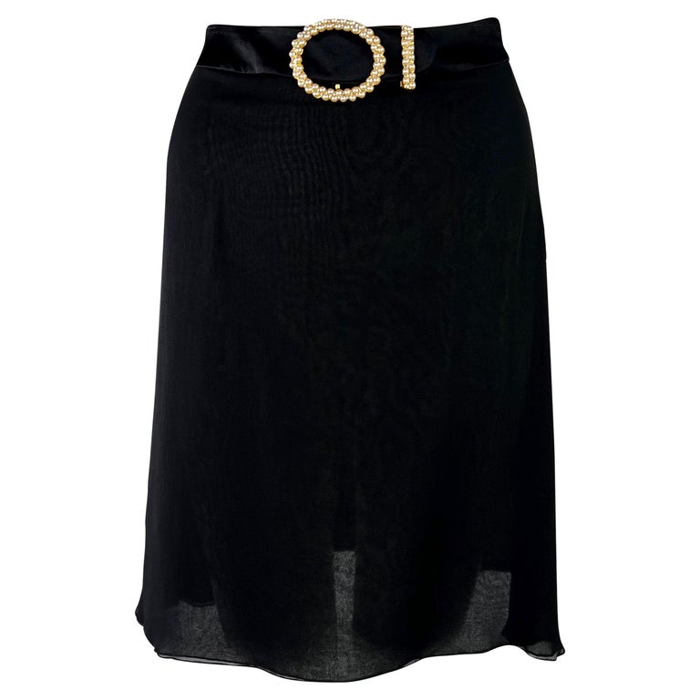 F/W 1996 Valentino Garavani Runway Sheer Black Pearl Rhinestone