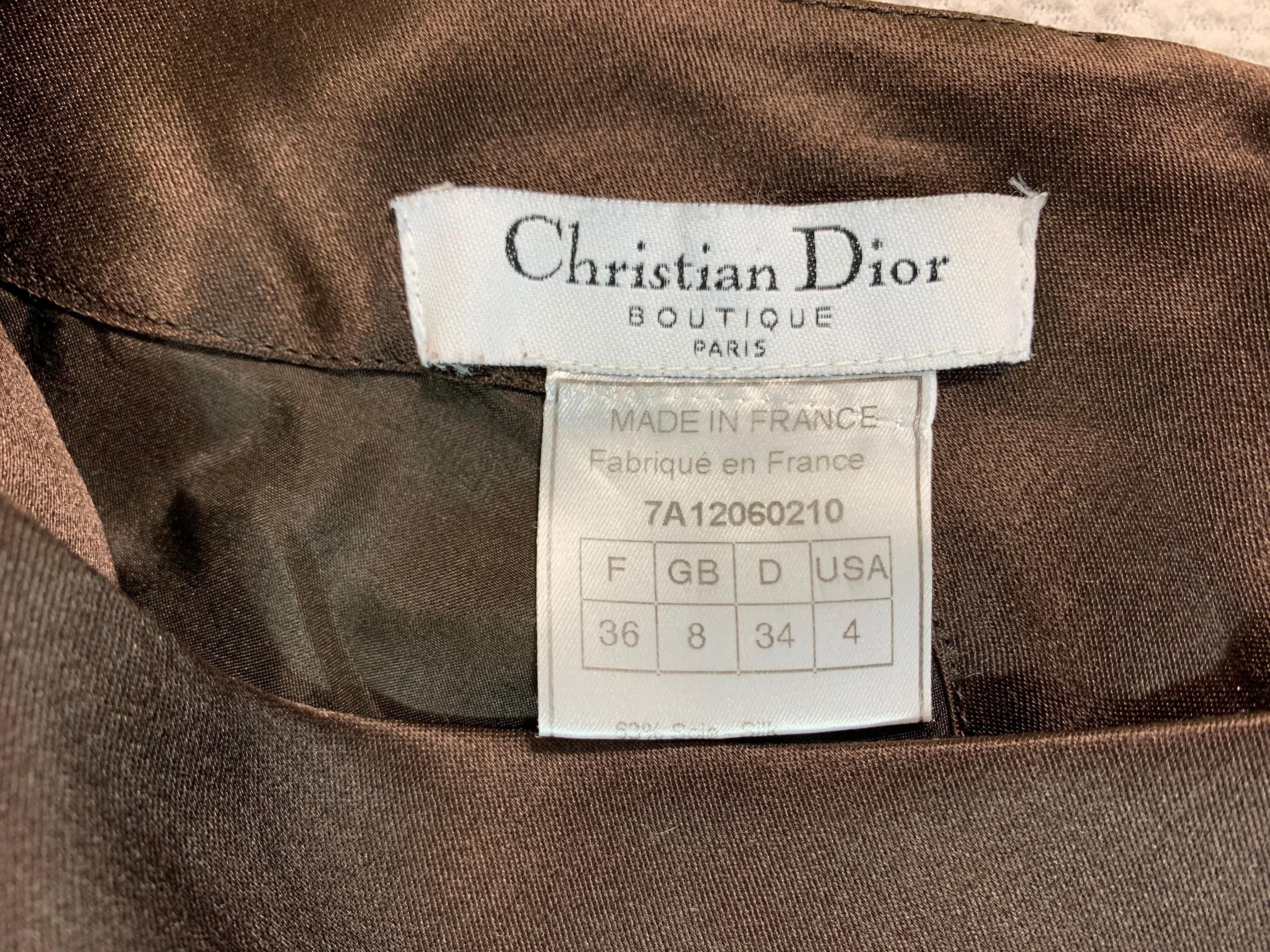 F/W 1997 Christian Dior by John Galliano Brown Satin Floral Mini Dress In Good Condition In Yukon, OK