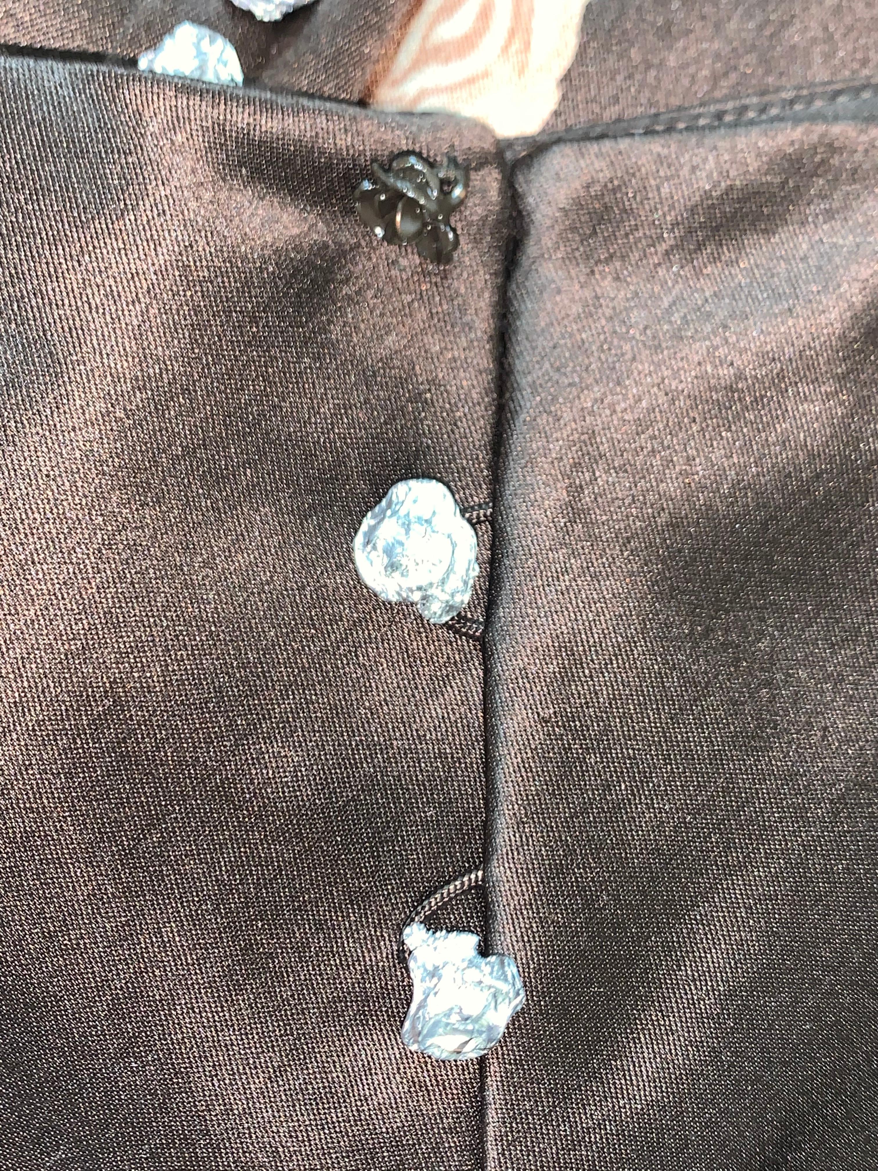 F/W 1997 Christian Dior by John Galliano Mini Vestido Floral de Raso Marrón 4