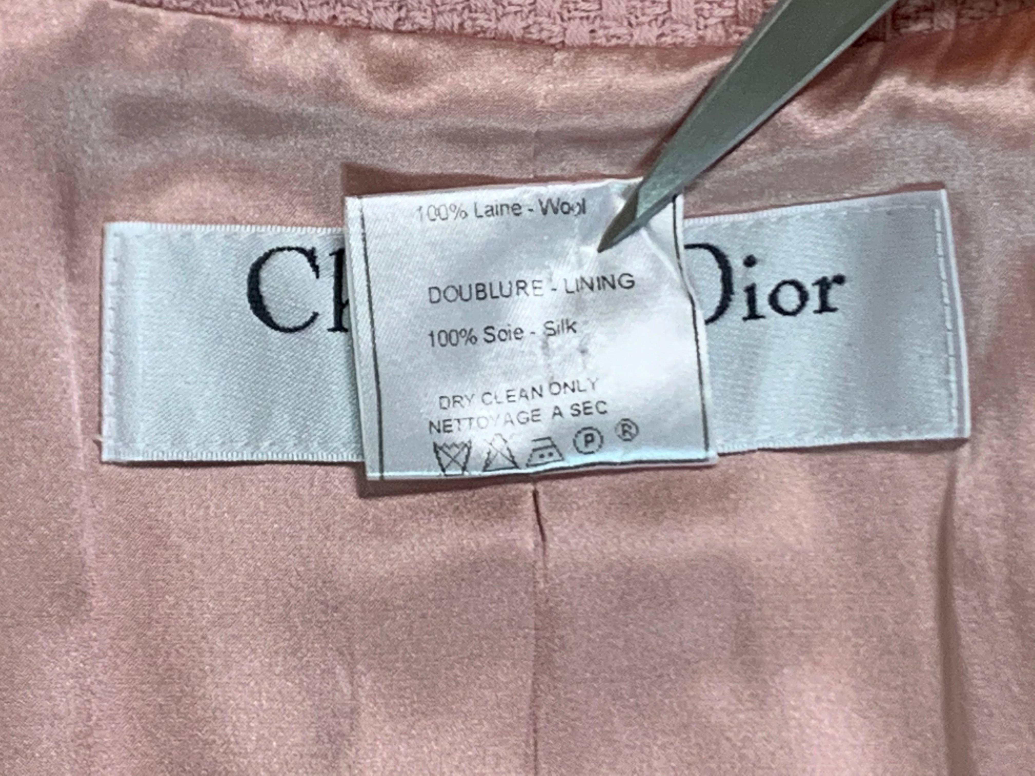 Beige F/W 1997 Christian Dior by John Galliano Runway Pink Fringe Plunging Mini Dress