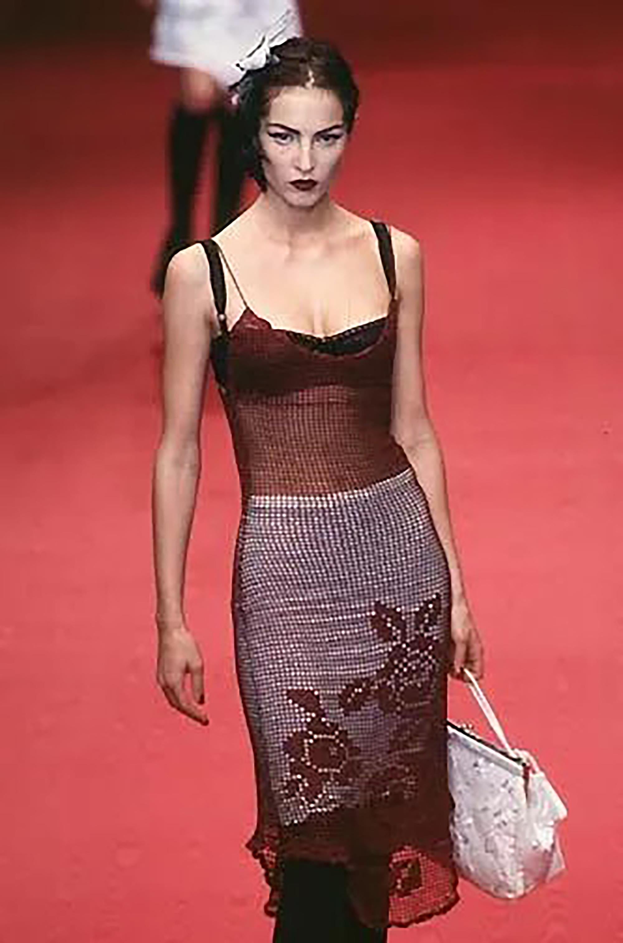 Women's F/W 1997 DOLCE & GABBANA Burgundy Knit Mini Dress