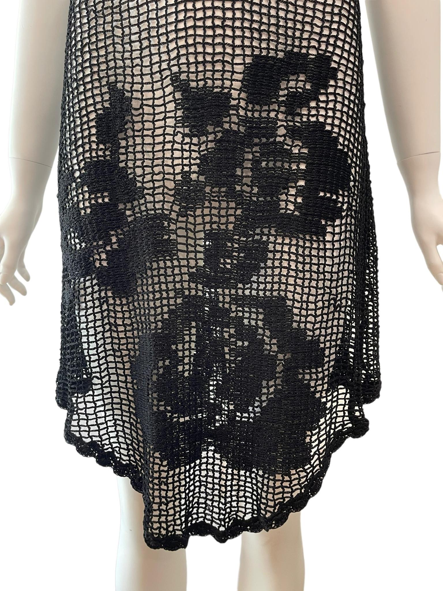 Women's F/W 1997 Dolce & Gabbana Runway Sheer Black Knit Dress