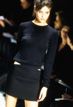 F/W 1997 Gianni Versace Black Cut Out Runway Runway Skirt
