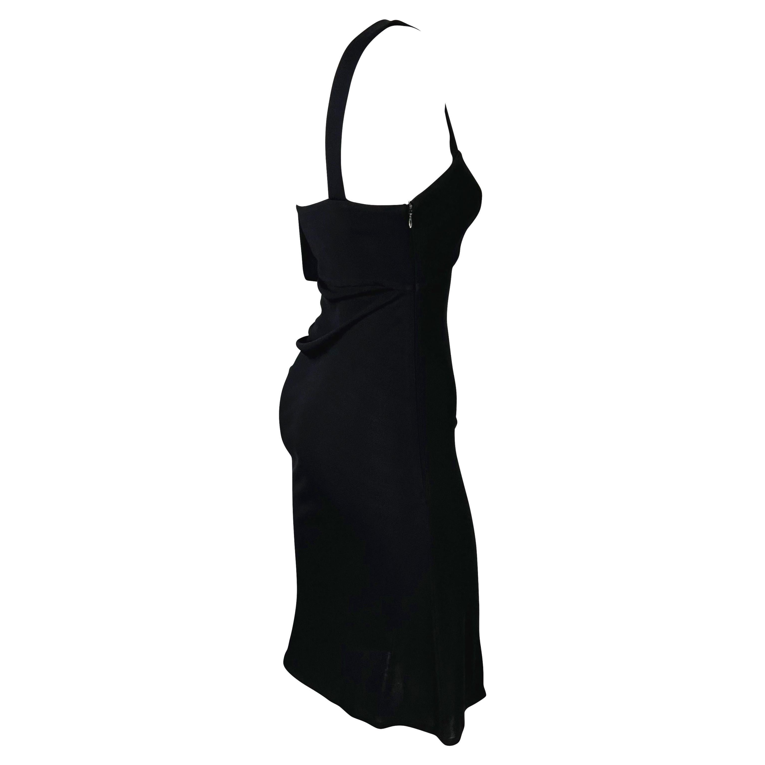 Women's F/W 1997 Gianni Versace Couture Asymmetric Little Black Mini Dress For Sale