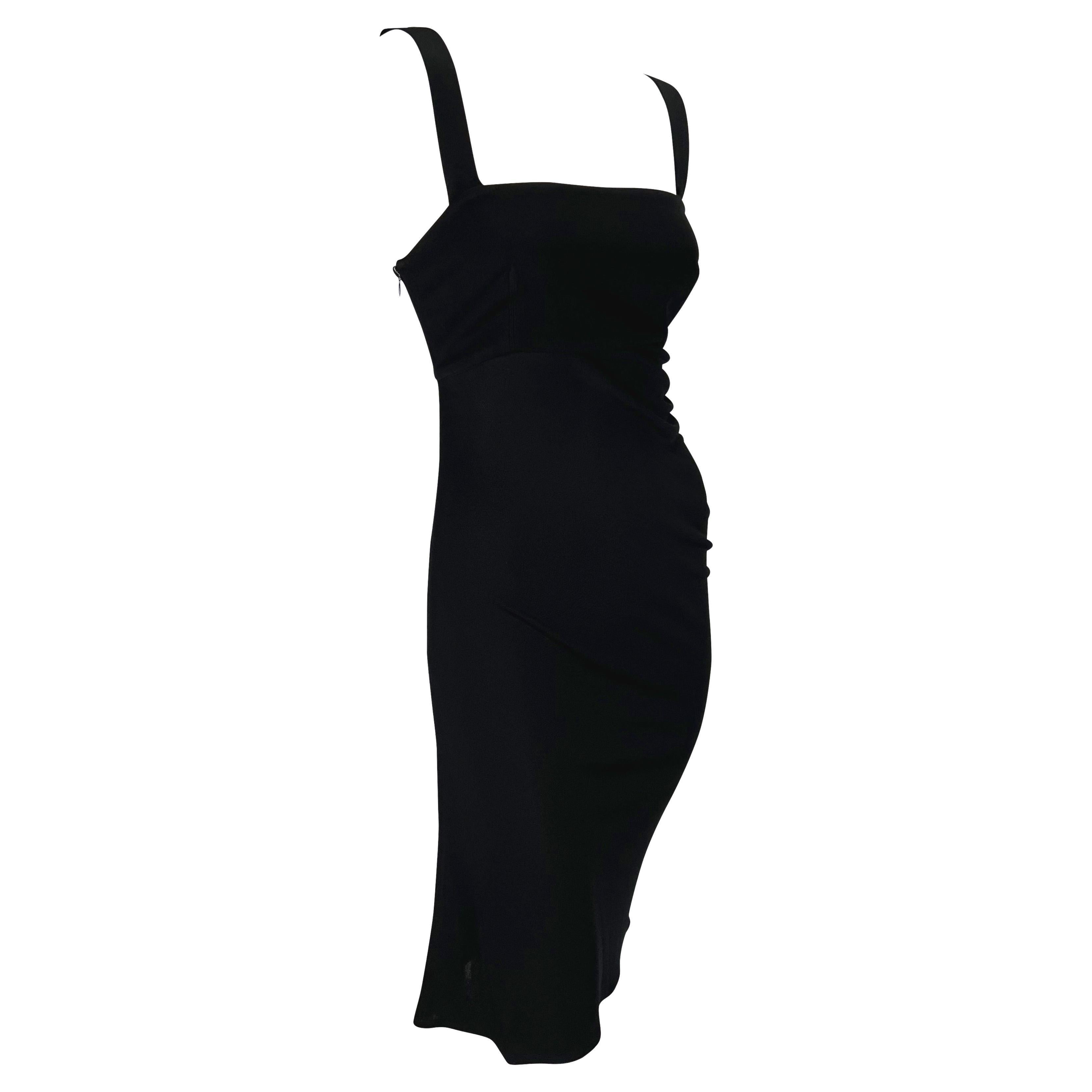 F/W 1997 Gianni Versace Couture Asymmetric Little Black Mini Dress For Sale 1
