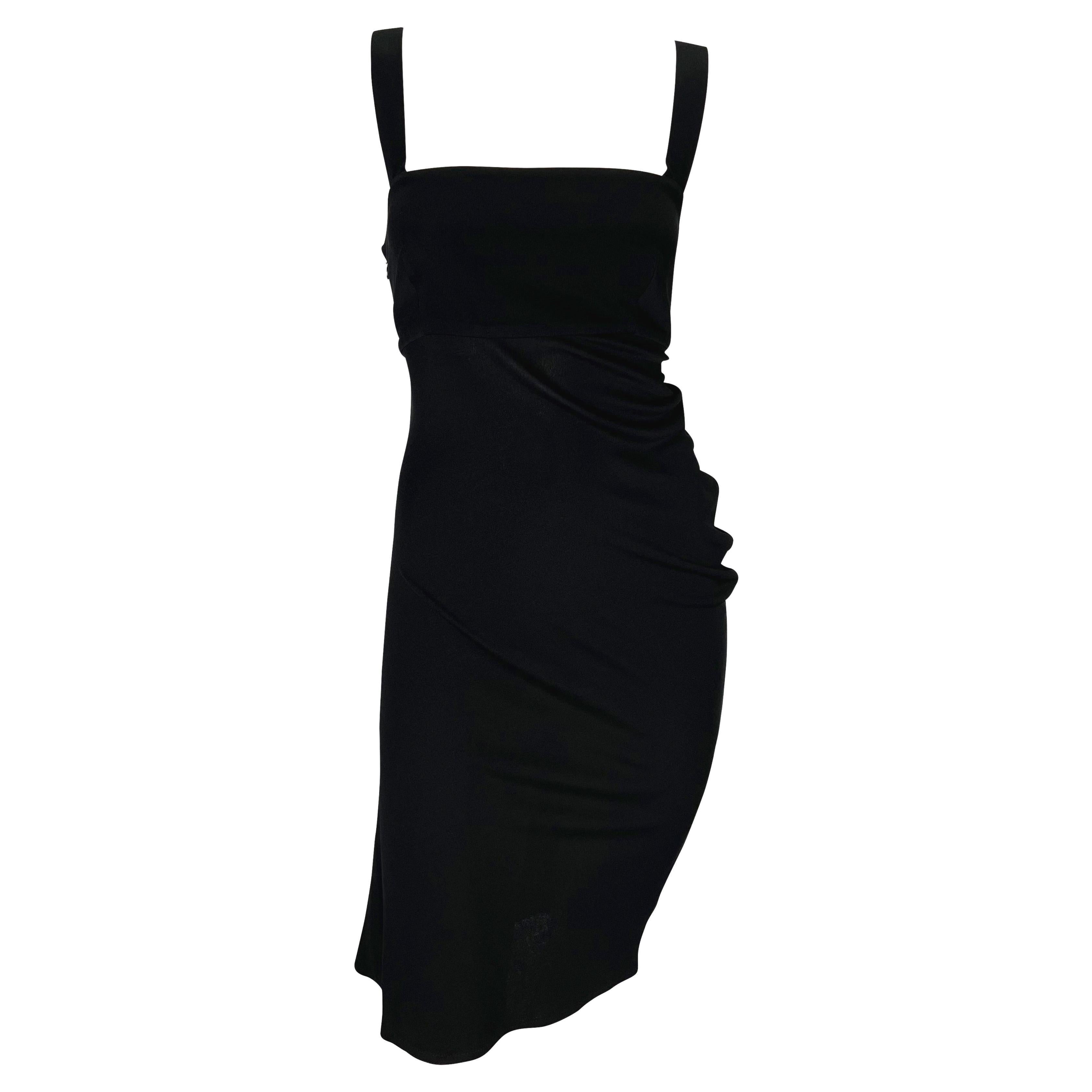 F/W 1997 Gianni Versace Couture Asymmetric Little Black Mini Dress For Sale 2