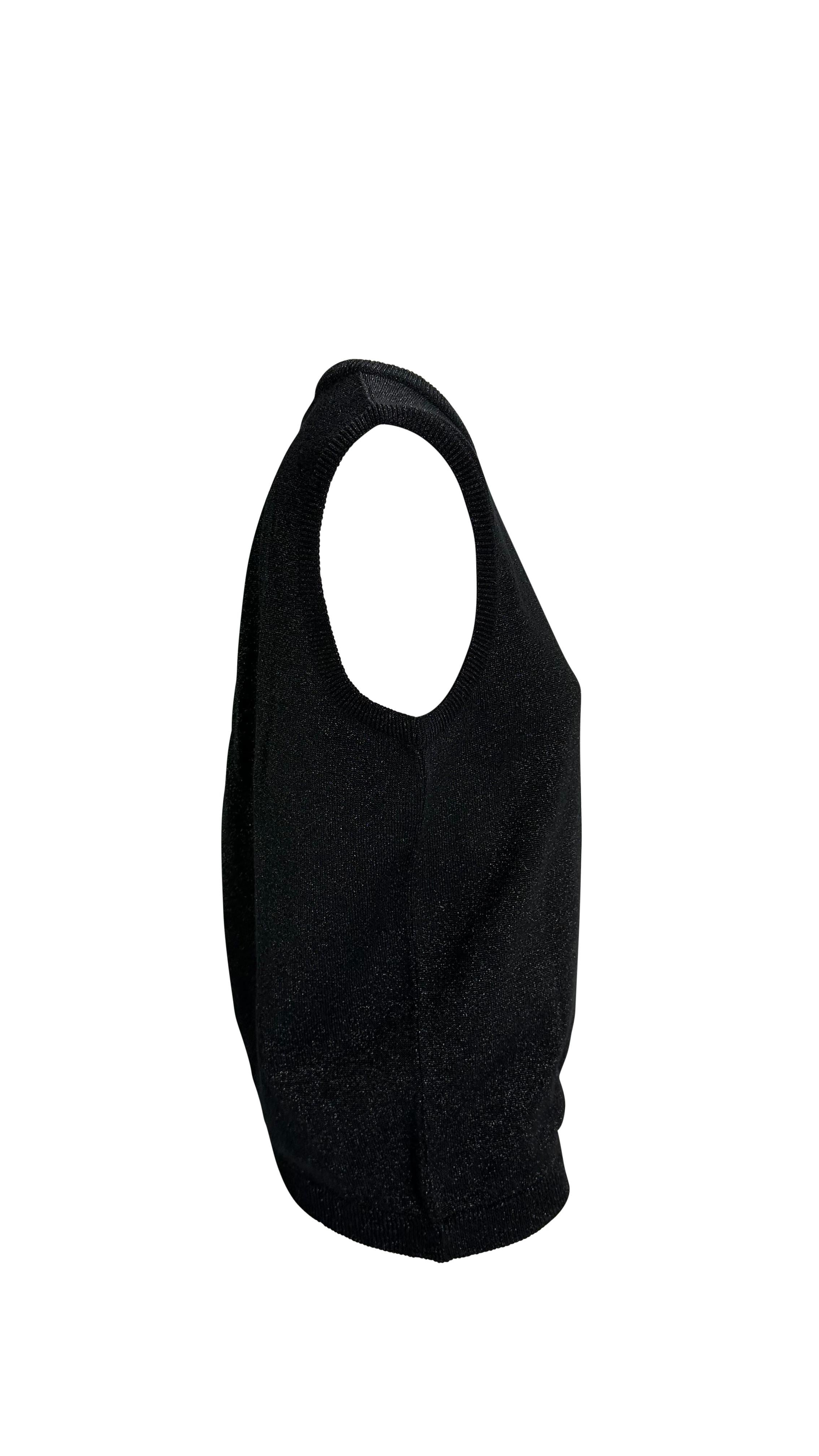 F/W 1997 Gianni Versace Couture Pull en tricot vert perlé noir Lurex métallisé Unisexe en vente