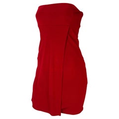 F/W 1997 Gianni Versace Couture Runway Red Strapless Corset Dress