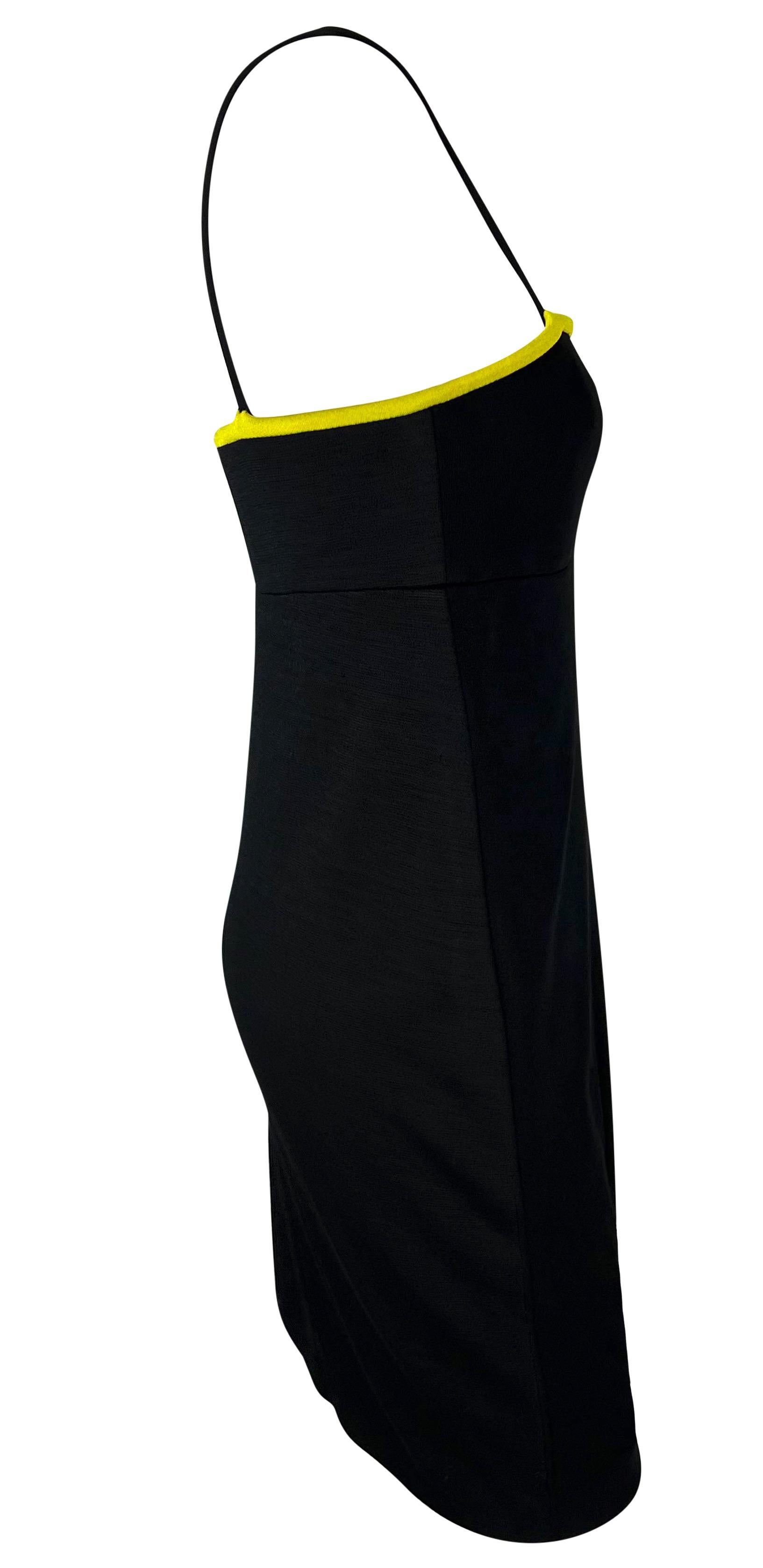 F/W 1997 Gianni Versace Runway Black Wool Blend Faux Wrap Dress For Sale 1