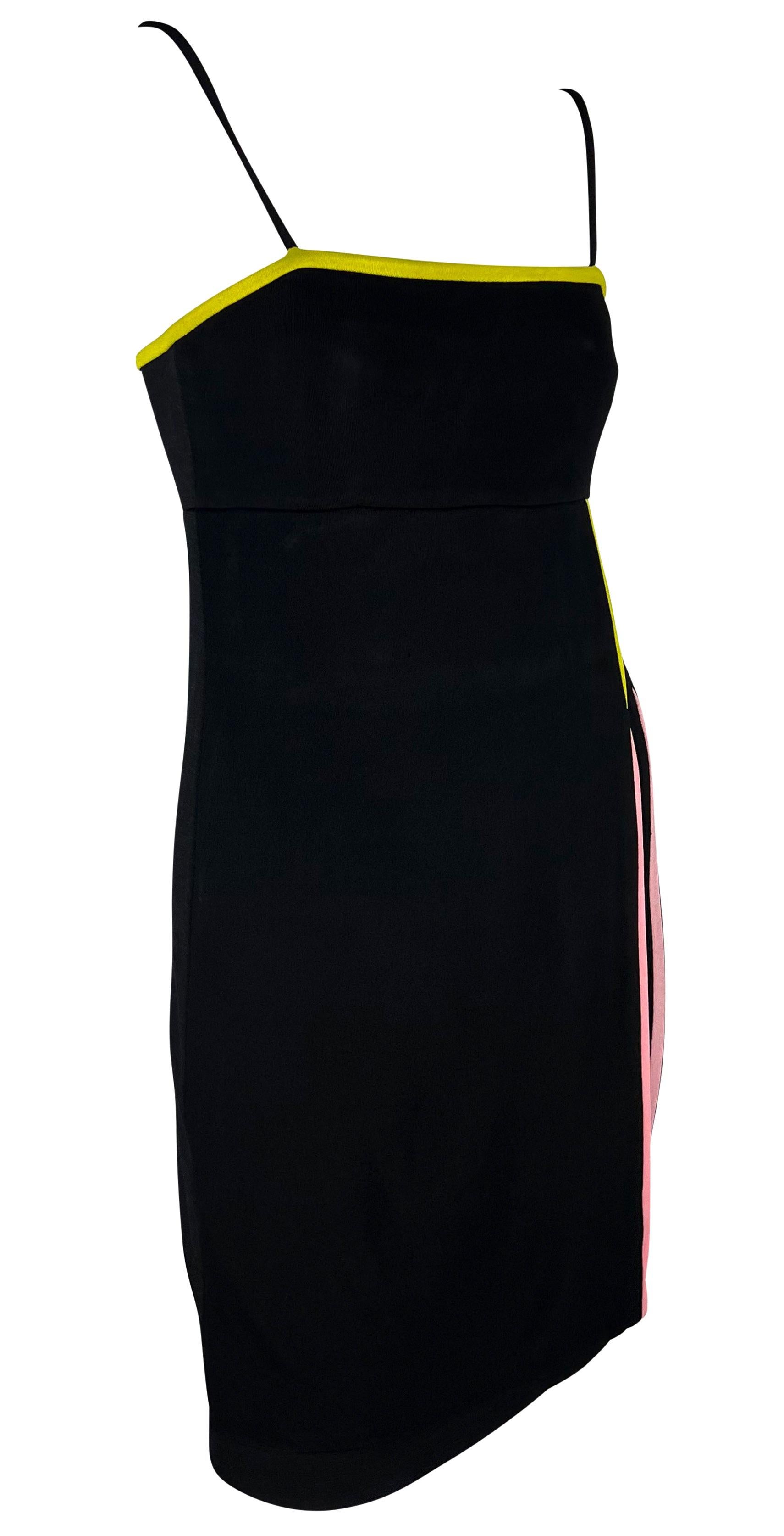 F/W 1997 Gianni Versace Runway Black Wool Blend Faux Wrap Dress For Sale 2