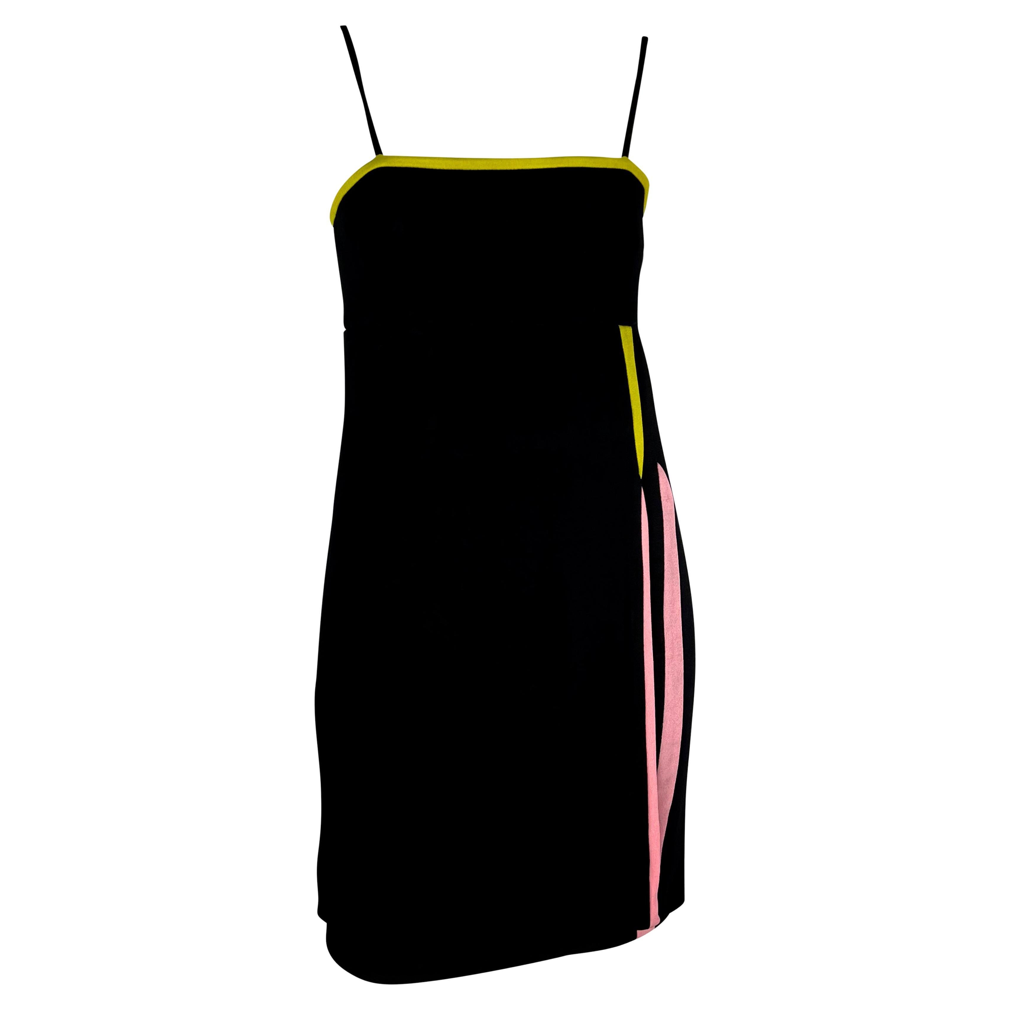 F/W 1997 Gianni Versace Runway Black Wool Blend Faux Wrap Dress For Sale 3
