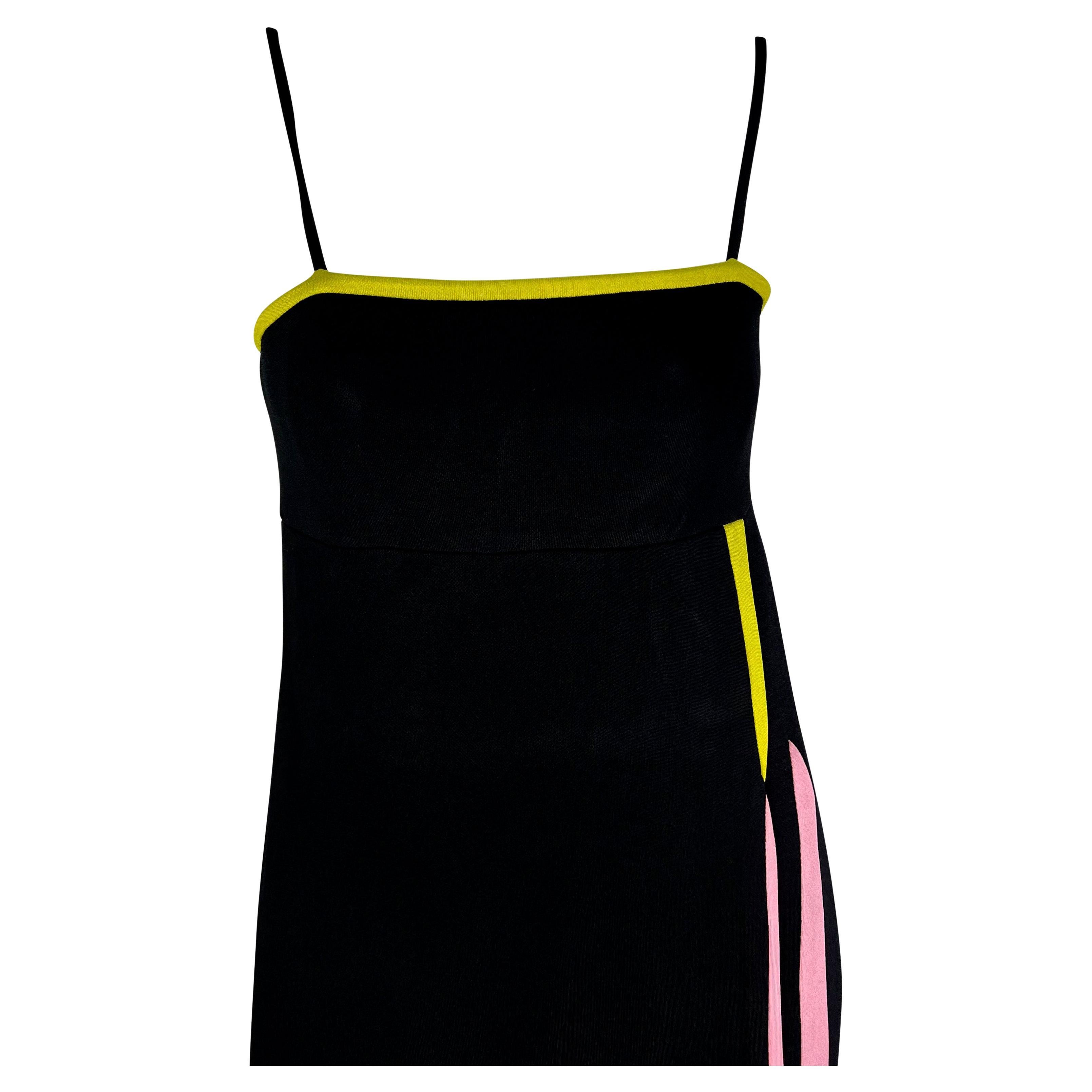 F/W 1997 Gianni Versace Runway Black Wool Blend Faux Wrap Dress For Sale 4