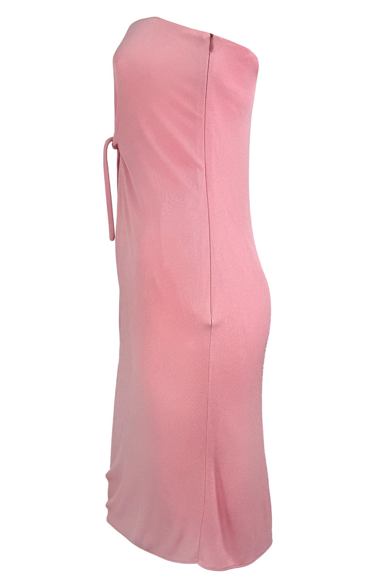 F/W 1997 Gianni Versace Runway Pink Corseted Strapless Mini Dress 7