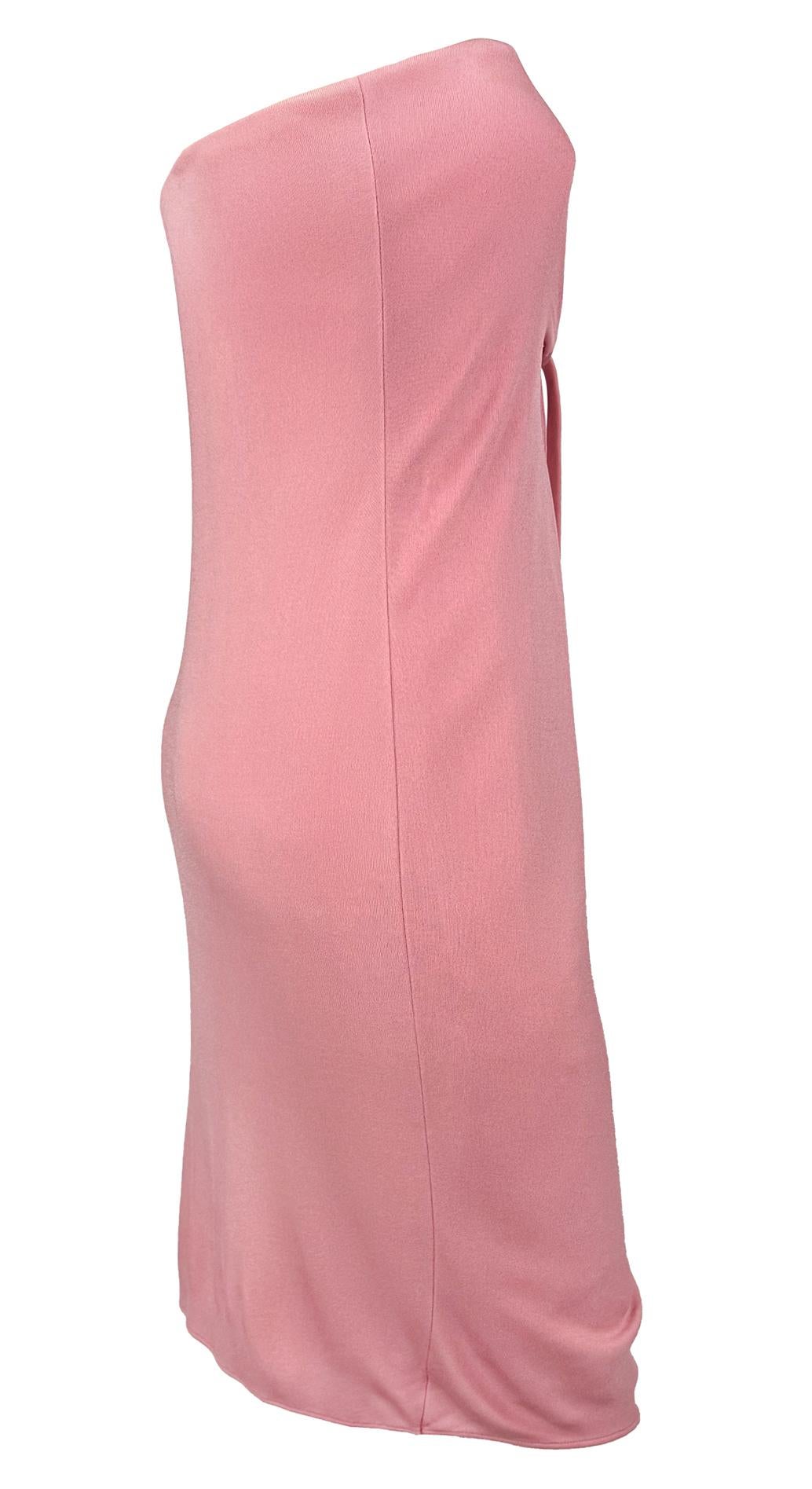 F/W 1997 Gianni Versace Runway Pink Corseted Strapless Mini Dress 9