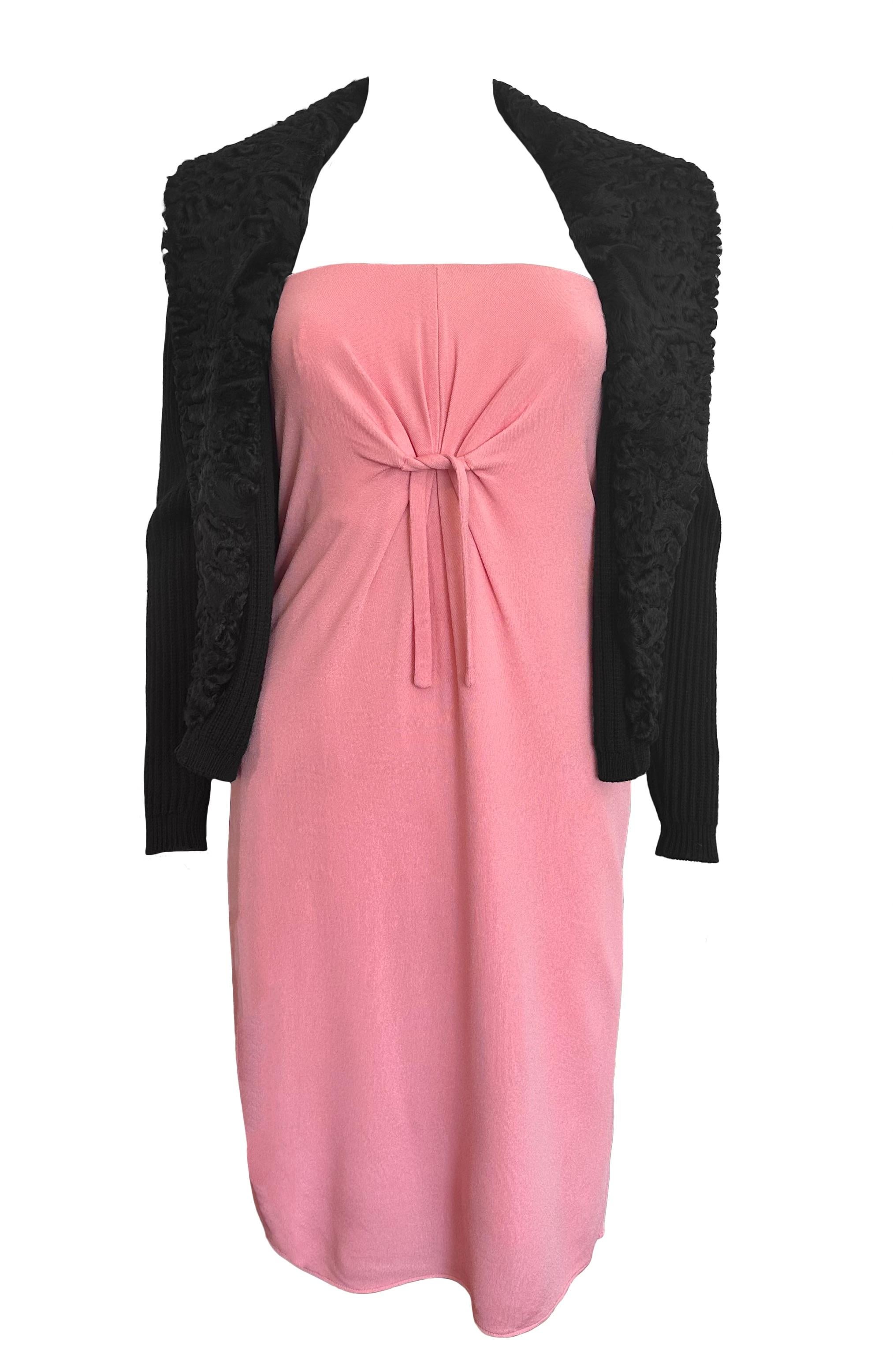 Women's F/W 1997 Gianni Versace Runway Pink Corseted Strapless Mini Dress