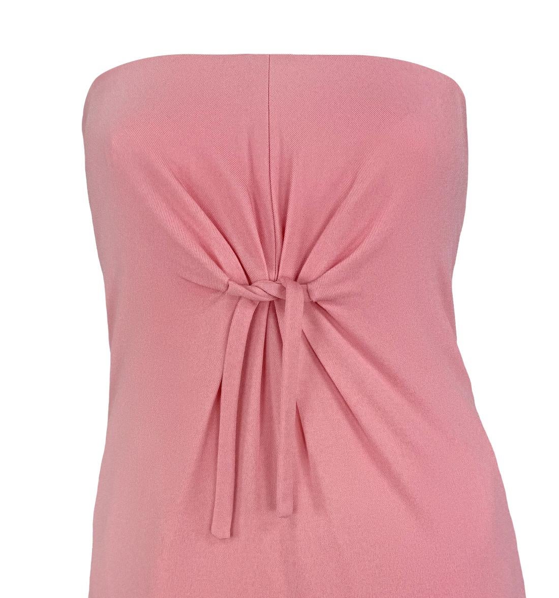 F/W 1997 Gianni Versace Runway Pink Corseted Strapless Mini Dress 1