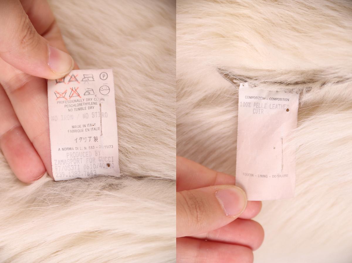 F/W 1997 Gucci by Tom Ford Beige Leather Shearling Fur Full-Length Coat For Sale 7