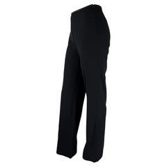 F/W 1997 Gucci by Tom Ford Black Leather Trimmed Wool Stretch Pants