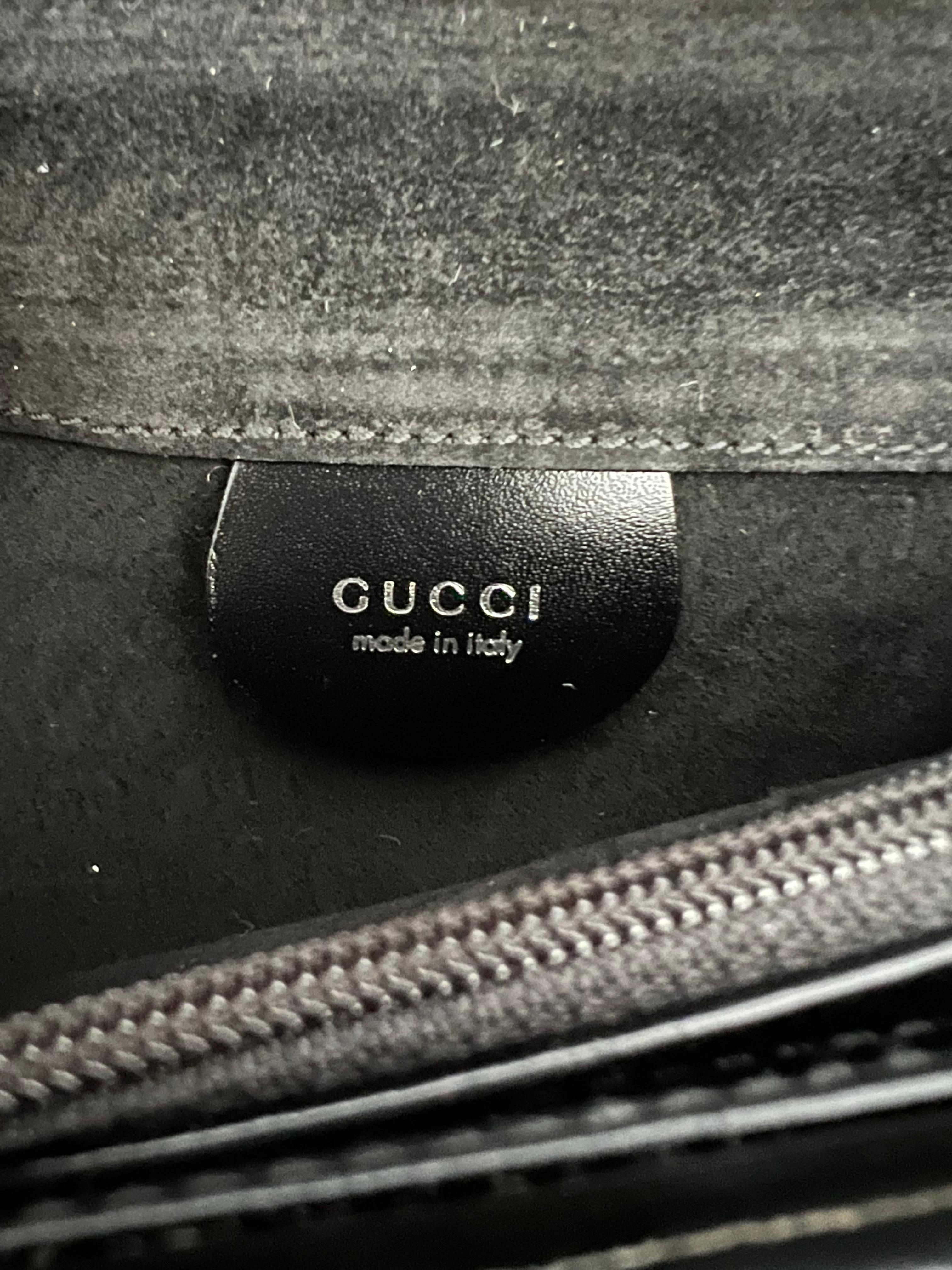 Women's F/W 1997 Gucci by Tom Ford Black Mink Patent Leather Metal Ring Clutch Mini Bag