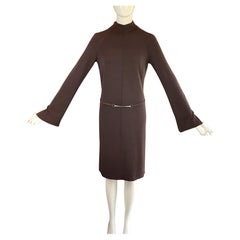 F/W 1997 Gucci by Tom Ford Brown High-Neck Midi Dress