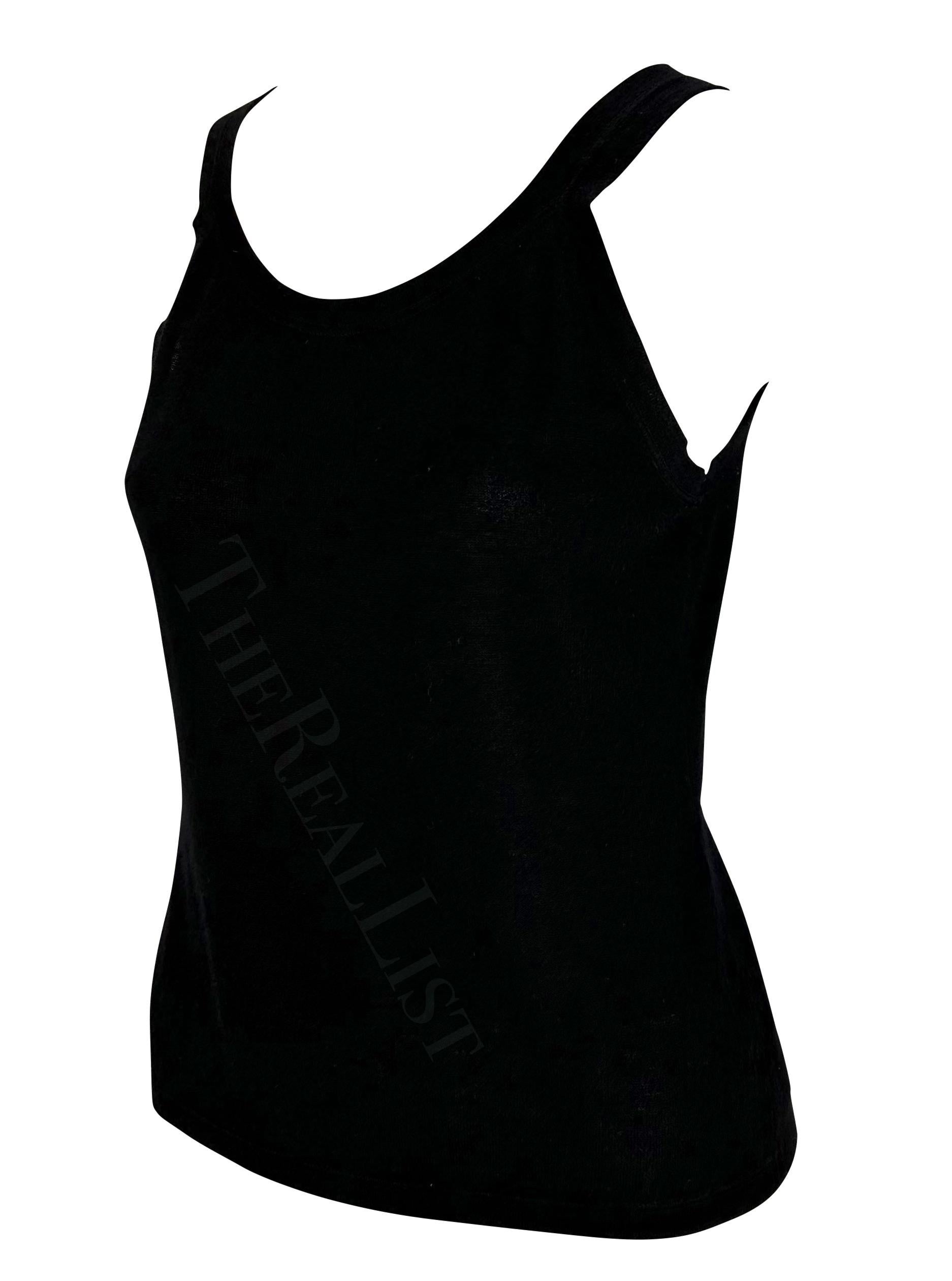 F/W 1997 Gucci by Tom Ford Runway Cashmere Black Stretch Tank Top  In Excellent Condition For Sale In West Hollywood, CA